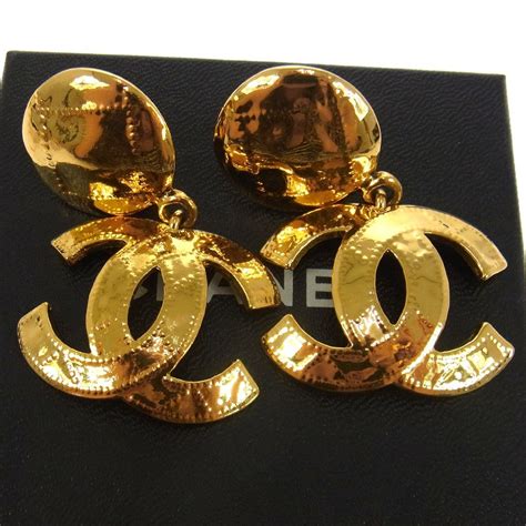 vintage chanel earrings clip on|vintage chanel earrings logo.